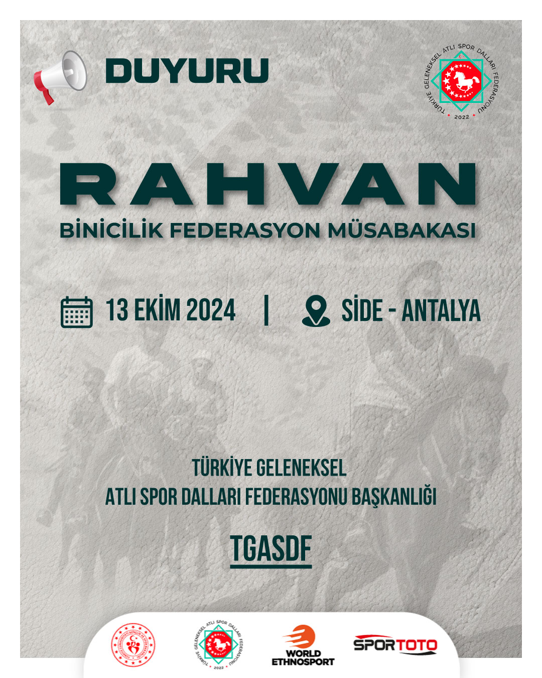 Rahvan Binicilik Federasyon Müsabakaları | 13 Ekim 2024 – Side / Antalya